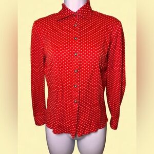 Vintage 1970’s red button down with white floral print.